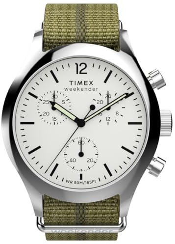 Timex Men's Weekender New England Chronograph 40mm Eco-Conscious Fabric Strap Watch