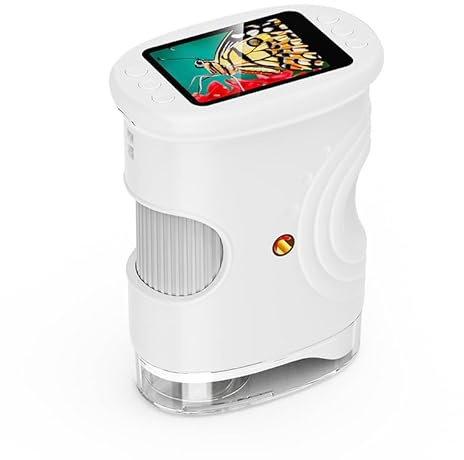 Yonea Le Microscope des Aventuriers Microscope numérique Enfant 2 Pouces IPS, 1000x, 8 LED, Rechargeable - Outil d'exploration Scientifique dès 3 Ans