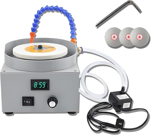 Electric Bench Sander, Wet and Dry Knife Sharpening Machine, Adjustable Speed 0-2000rpm, with 80 Mesh Grinding Wheel, 3 Diamond Discs, for Metal, Tool & Knife Sharpening