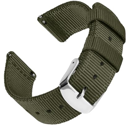 Archer Watch Straps - Premium Nylon Quick Release Watch Bands (Olive, 20mm)
