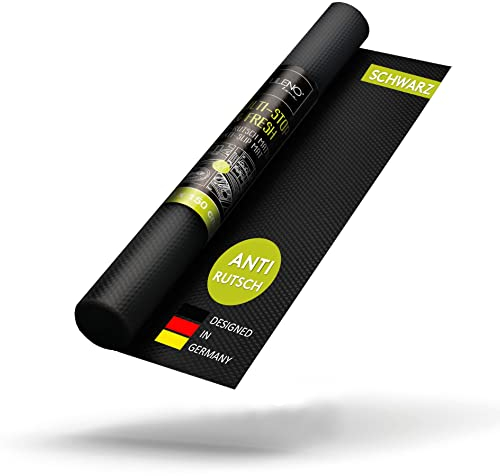 LILENO HOME Schubladenmatte 50x150 cm (Schwarz) 1er Set - Antirutschmatte Schubladen als Schubladeneinlage für Kühlschrank - Schublade Einlagen zuschneidbar als Antirutschmatten Küche