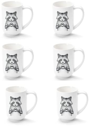 6 x NY teemando® bägare Pip & Pepe porslin 0,4 l = 6 jumbokoppar
