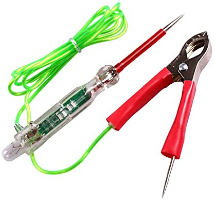 CENPEK Tester per circuiti automobilistici, tester di tensione per autoveicoli da 3 a 24 Volt, doppio cavo antigelo in PU con clip a coccodrillo