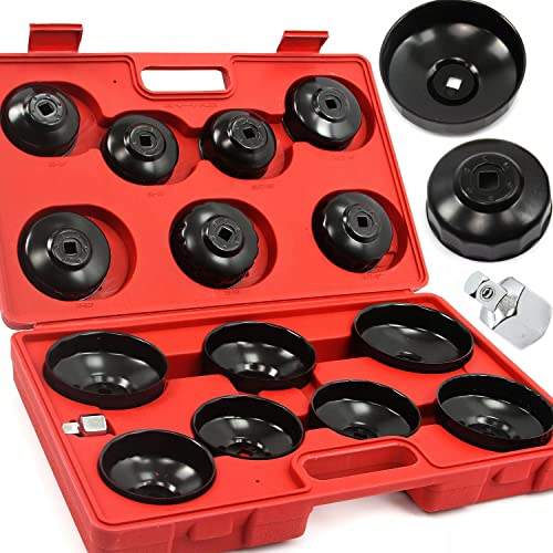 Craft-Equip 15tlg Universal Ölfilterkappen Ölfilterschlüssel Ölfilterwechsel PKW
