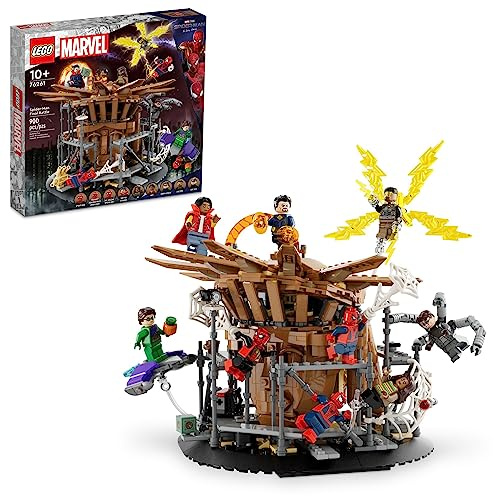 LEGO Marvel Spider-Man Final Battle Building Toy Set, Marvel Collectible Based on The Climax of The Spider-Man: No Way Home Movie, Multiverse Marvel Playset with 3 Versionen of Spider-Man, 76261