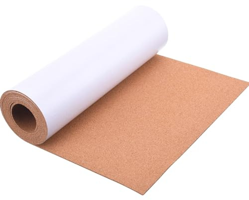 Cork Board Roll Self-Adhesive Bulletin Boards, 130x40cm-3mm Thick Large Cork Sheet Rolls, Decorative Corkboards for Walls, Office, Kitchen, Poster, Vision Board Pin Boards Ideal for DIY Deco, UK