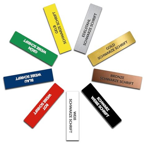 Personalisiertes Klingelschild (2 Stk.) – Selbstklebend, Wetterfest & UV-beständig, Namensschild mit Gravur für Haustür, Briefkasten & Klingeltaster, Made in Austria