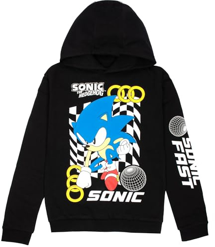 Sonic The Hedgehog Sweat à Capuche pour garçon - 100% Coton - Vêtement de détente pour Enfants de 6 à 12 Ans