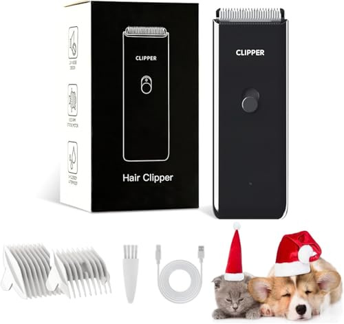 ENSSU tondeuse pour chien, kit de toilettage pour chien rechargeable et sans fil, tondeuse pour chat, tondeuse pour animaux de compagnie, rasoir pour chaton/chiots, noir
