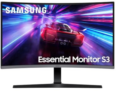 SAMSUNG 32 Zoll Essential S3 S39GD, Full HD (1.920 x 1.080), Computer-Monitor, PC-Bildschirm, 100 Hz, 1800R Curved, Game Mode, Eye Saver Mode, LS32D396GAUXEN