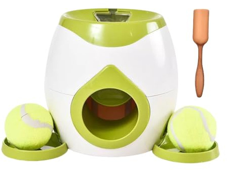 Kexpery Automatisk bollkastare leksak interaktiv tennis godisdispenser för små och medelstora hundar