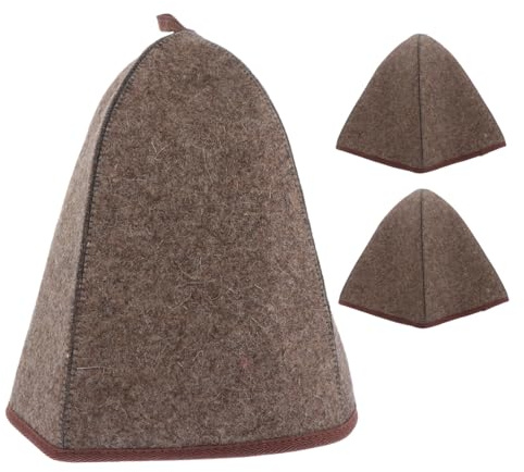 Baluue 3 PCS Thick Wool Felt Sauna Cap Breathable High Top Bath Hat for Hair Protection in Steam Rooms and Showers Reusable Unisex Vaporarium Accessory for Sauna Spa Comfort
