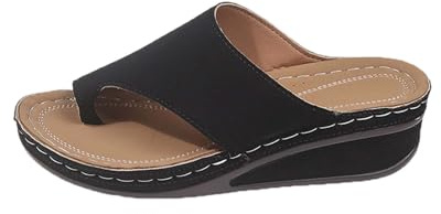 Cocila Infradito Nere Estive da Donna Comode E Casual con Tacco A Spillo Stile Spiaggia Sandali Slippers Scarpe Eleganti Stoffa Zeppa Ciabatte Bianche Anziana Mare Alte Espadrillas Scarpiere