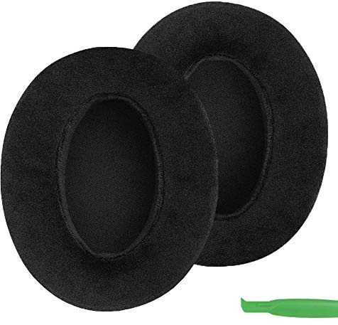 Geekria Comfort Velour Replacement Ear Pads Compatible with Sony, SteelSeries Arctis, Turtle Beach, Skullcandy, HyperX and Other Large or Mid-Sized Over-Ear Headphones, Ear Cushions (Black)