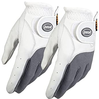Dega Guantes de golf de cuero Cabretta para hombre, con agarre suave para mano izquierda, WAG (XL)