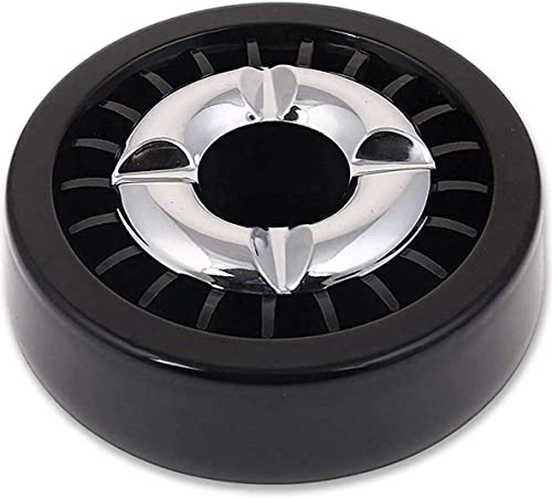Windaschenbecher Rund Aschenbecher Ascher Gluttöter Tabak Ashtray Outdoor Indoor (Schwarz)