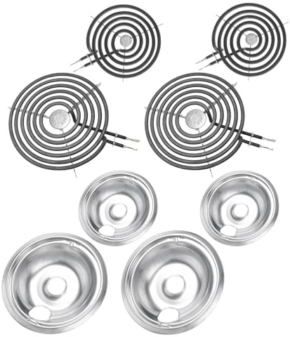 COZZIVITA GE Drip Pans and Stove Burner Element Unit Set, Perfectly Fit WB30M1 & WB30M2 -Replacement for GE Hotpoint Stove Top