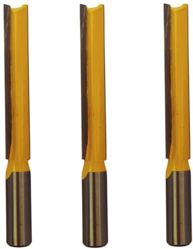 Rennie Tools - 3pcs 1/2 Cutting Diameter x 1/2 Shank x 76mm Flute Extra Long TCT Tipped 2 Flute Straight Router Kitchen Worktop Cutter Bit. Compatible With Makita Bosch Trend Katsu Dewalt Router Etc