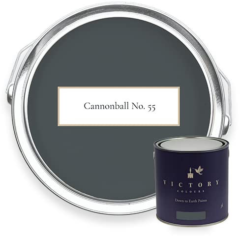 Victory Colours Cannonball | Dark Grey Paint - 5 Litres - Kitchen/Bathroom Emulsion (Soft Sheen)