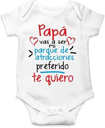 Body de Manga Corta Papá te Quiero (1- Body 3 Meses)(Blanco Manga Corta)