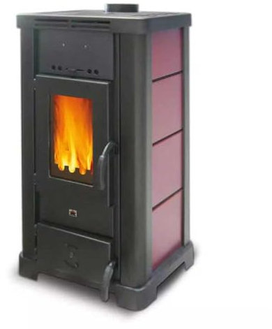Isabel Burdeos - Estufa de leña ventilada de 13,3 kW, superficie calefactable 200 mc