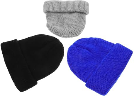 SHERCHPRY Warme Mützen Set 3-teilig Strick Unisex Mütze Dekoratives Ornament Für Die Familie