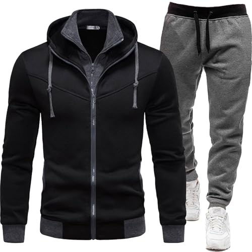 Tuta Uomo Tuta Sportiva Da Uomo 2 Pezzi Giacca Felpa Con Cappuccio A Maniche Lunghe E Pantaloni Da Jogging Suit Felpata Tuta Da Ginnastica Uomo Invernale Tuta Abbigliamento Sportiva Tuta Completa