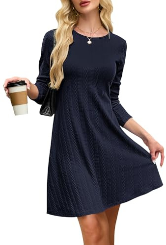 AUSELILY Robes Pull Femmes Robe Tricotées à Manches Longues pour Femmes Robes Maternité Décontractées