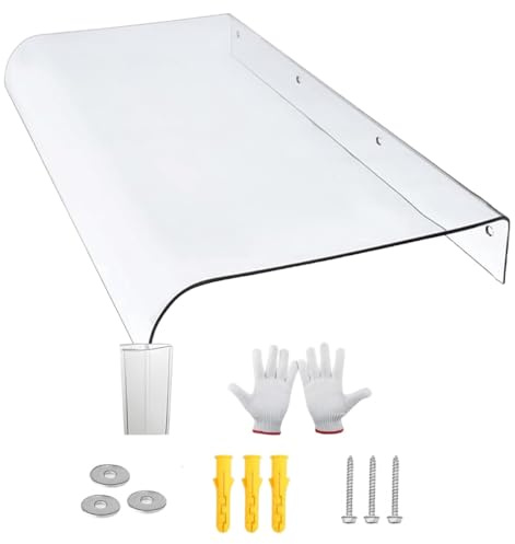 Marquesina Puerta Exterior 20-500 Marquesinas Exterior en Policarbonato Transparente Marquesina para Puertas y Ventanas Tejadillo Proteccion Lluvia