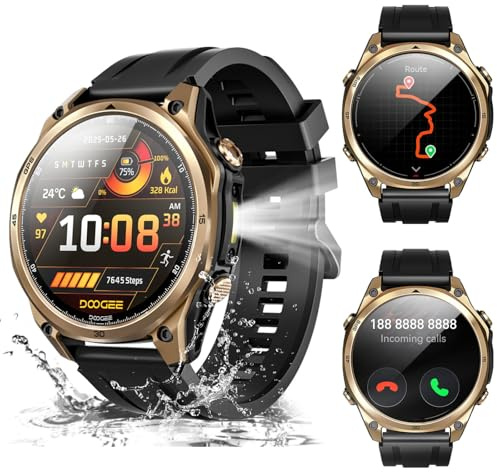 Luzglo Anywise W1 AI Smartwatch Uomo,GPS Dual-Band Integrato,5ATM Impermeabile Militare Smart Watch,1.43 AMOLED Fitness Tracker Per Android iOS,170+Sports Modes,Answer/Make Call/12 Days Battery