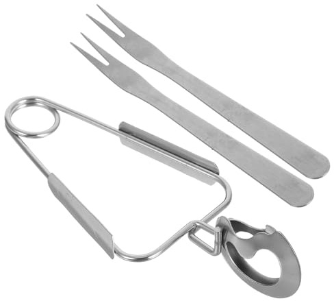 STOBAZA 1juego Pinzas y Tenedores de Caracol de Acero Inoxidable con Mango Antideslizante Diseño Ergonómico para Sujetar Mariscos y Aperitivos Utensilios Resistentes para Cocina y Comedor