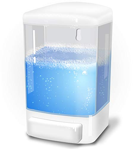 Evhome Manual Soap Dispenser Wall Mount Hand Sanitizer Dispenser 33.8oz Commercial Soap Dispenser for Bathroom Kitchen Restaurant School, Shampoo Dispenser for Liquid Gel Chamber 1000ml-trans