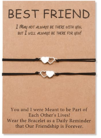 VU100 2 Stück Freundschaftsarmband Long Distance Adjustable Matching Promise Armband Geschenk Geeignet für beste Freunde Paare Schwestern Familie Damen