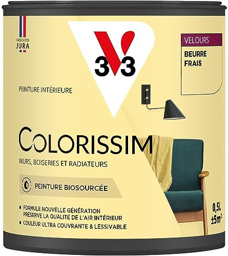 V33 Peinture multi-supports Colorissim® Beurre frais Velours 0,5L