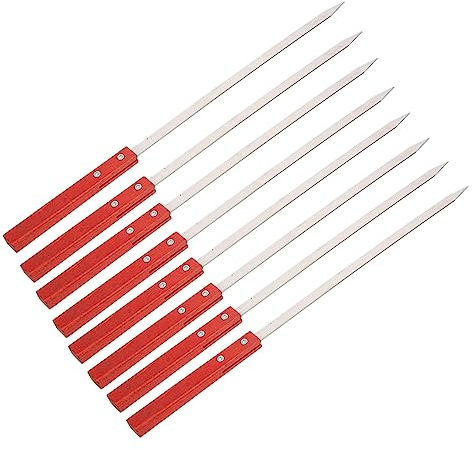 Toddmomy 8 Piezas Brocheta De Barbacoa De Secuoya Brocheta Reutilizable Para Barbacoa De Acero Inoxidable Herramienta De Acero Inoxidable Para Asar La Parrilla