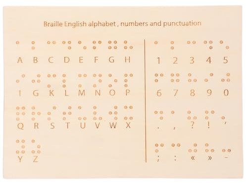 VILLCASE Tableau en Braille Compact 22.1X16X0.7 Cm Aide Pédagogique pour Apprentissage Et Lecture du Braille Fournitures pour Personnes Aveugles Et Déficients Visuels