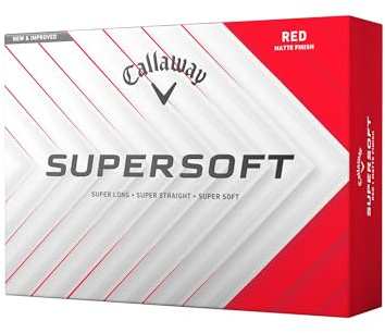 Callaway Golf Supersoft Golf Ball 2025, Red
