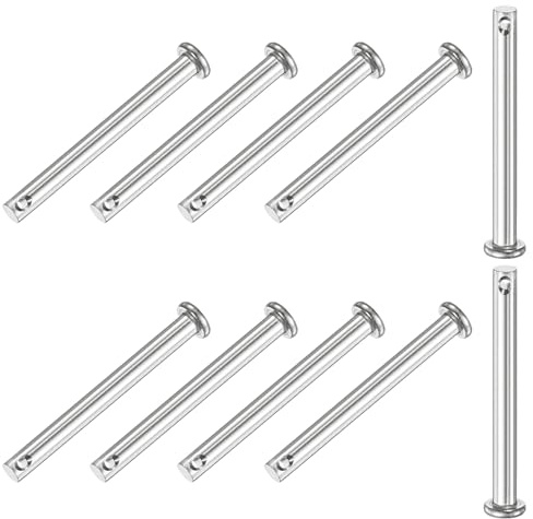 M METERXITY 10 Stück Einloch Klauenstifte, M5 x 50mm 304 Edelstahl Flachkopf Klauenstifte für mechanische Verbindungen/Fixteile/Schiffsausrüstung, Verbindungsscharnierstift Wiederverwendbar