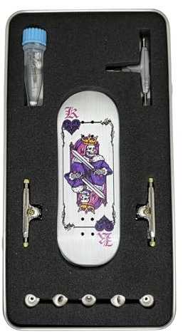 34mm Pro Fingerboard Complete 34x96mm,Maples Wood Deck,UV Printing Graphic-Pro Trucks Regular kingpins & 5 Urethane Bearing Wheels-Op3ra V3-Hearts of King