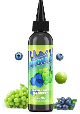 FURUN Aromakoncentrat Grönt Vindruvor-Blåbär Smak 20 ml i 120 ml flaska, Högkoncentrerad Arom för bakning, tillagning och drycker