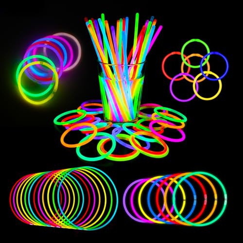 Kimimara Barras Luminosas - Barras Florescentes Fiesta para Niños Adultos 300 Pulseras Luminosas para Boda Neon Cumpleaños Party Decoracion Juego Regalos Fiesta Nochevieja Navidad