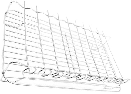 QOXEZY Grillställ i rostfritt stål med dubbla lager för grillning i trädgården, picknick och utomhusmatlagning – kompakt 32 x 19 x 7 cm design, lätt att rengöra