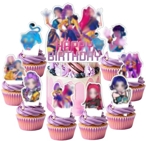 Decorazioni Torta Compleanno Hunte, 25 Pezzi Cake Topper per Festa di Bambini, Topper per Cupcake per Feste di Compleanno a Tema per Ragazzi Ragazza