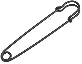 Wuuycoky Schwarz Sicherheitsnadel, Sicherheitsnadel, erhältlich in verschiedenen Größen Lenght:100 mm,Width:20mm,6 Pcs