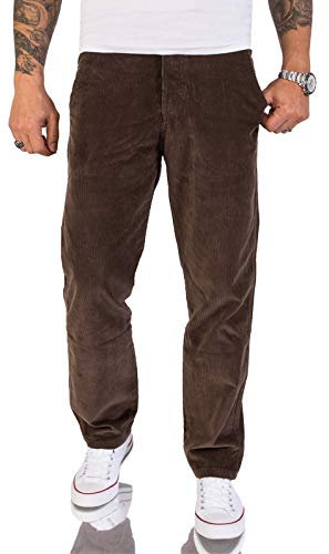 Rock Creek Herren Cord Hose Regular Fit Chino Hose Klassische Hosen Herrenhose Straight Cut Chinos Herren Cordhosen RC-2156 Mocca W36 L34