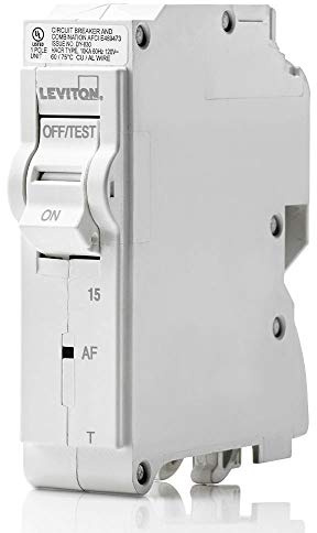 Leviton 15A 1-Pole Plug-On AFCI Branch Circuit Breaker, Thermal Magnetic, 120 VAC, LB115-AFT, White