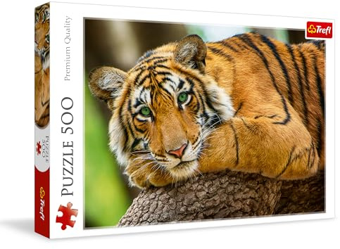 Trefl Bengal Tiger - 500 Piece Jigsaw Puzzles for Adults & Children Aged 10+ - Safari Jungle Wildlife Animals Puzzle