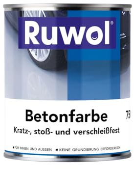 Ruwol Betonfarbe Anthrazitgrau (RAL 7016) 750 ml - Betonfarbe außen frostsicher - Bodenfarbe Außen- fassadenfarbe sockelfarbe Farbe für Beton, Holz, Stein - Innen & Außen - Terrassen und Einfahrten