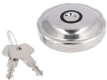 AKF Tankdeckel mit Schloss Ø40mm, Chrom-Optik - für Simson S50, S51, SR50, SR80, KR51 Schwalbe, SR4 Vogelserie - IWL