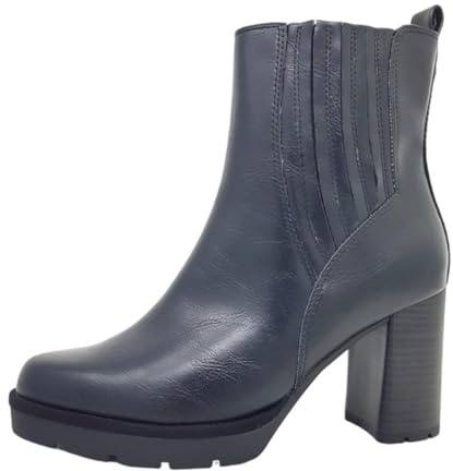 MARCO TOZZI Stivaletti Chelsea Donna in Pelle Sintetica con Tacco, Black, 37 EU